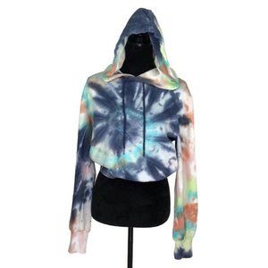 AFRM Cooley Printed Hoodie In Soft Multi Spiral Tie Dye Cotton Pullover XS NEW